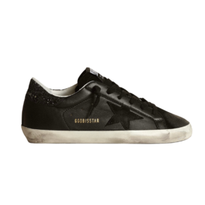 Golden Goose Super-Star Super-Star in black nappa with black star and glitter heel tab(Women’s)